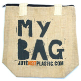 Jute Shopper Bag - My Bag - BLACK-Bag-Serenity Gifts