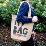 Jute Shopper Bag - My Bag - BLACK-Bag-Serenity Gifts