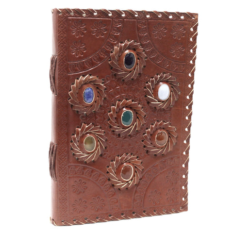 Leather Chakra Stone Notebook-Chakra Gifts-Serenity Gifts