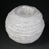 Candle Holder Snowball Round - Selenite-Candle Holder-Serenity Gifts