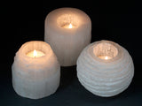 Candle Holder Mountain Top - Selenite-Candle Holder-Serenity Gifts