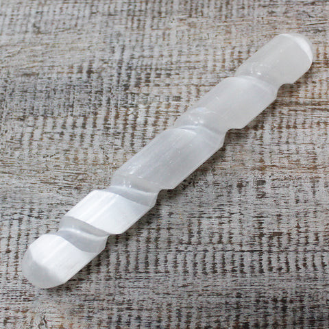 Selenite Spiral Wand - 16cm-Crystal Gemstone-Serenity Gifts