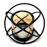 Centrepiece Iron Candle Holder - Single Ball 1 Glass Cup-Candle Holder-Serenity Gifts