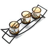 Centrepiece Iron Candle Holder - 3 Glass Cups-Candle Holder-Serenity Gifts