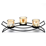 Centrepiece Iron Candle Holder - 3 Glass Cups-Candle Holder-Serenity Gifts