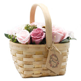 Pink Flower Bath Bouquet in Wicker Basket - LARGE-Bath Bomb-Serenity Gifts