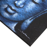 Handmade Buddha Painting - Blue Brocade Face Detail-Painting-Serenity Gifts
