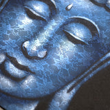 Handmade Buddha Painting - Blue Brocade Face Detail-Painting-Serenity Gifts