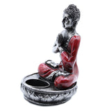 Antique Buddha Mudra Tea Light Candle Holder - Red-Tea Light Holder-Serenity Gifts
