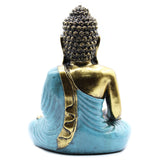Meditating LARGE Buddha Statue - Teal and Gold-Figurine-Serenity Gifts