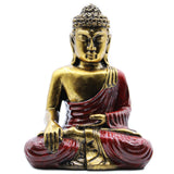 Meditating LARGE Buddha Statue - Red and Gold-Figurine-Serenity Gifts