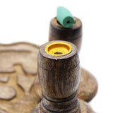 Hand Carved Mango Wood Backflow Incense Burner - Hamsa Hand-Incense-Serenity Gifts