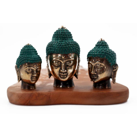 Antique Brass Buddha Heads Ornament-Buddha-Serenity Gifts