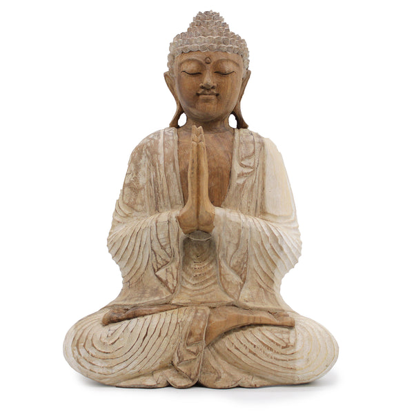 Buddha Statue Whitewash - Praying-Figurine-Serenity Gifts