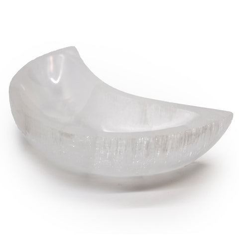 Selenite Moon Bowl - 15cm-Crystal Gemstone-Serenity Gifts