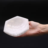 Selenite Hexagon Bowl - 15cm-Crystal Gemstone-Serenity Gifts