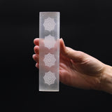 Selenite Flat Bar Charging Plate 15cm - Mandala Design-Crystal Gemstone-Serenity Gifts