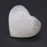 Selenite Heart 7.5cm - Mandala Design-Crystal Gemstone-Serenity Gifts