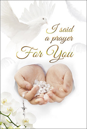 Religious I Said A Prayer For You Greeting Card - Dove and Rosary-Greeting Card-Serenity Gifts