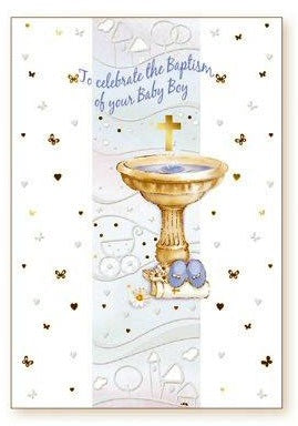 Greeting Card Baptism Font - Boy-Baptism & Christening-Serenity Gifts