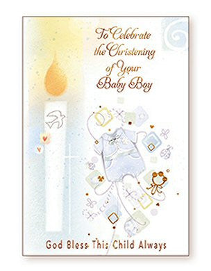 Greeting Card Christening - Candle Boy-Baptism & Christening-Serenity Gifts
