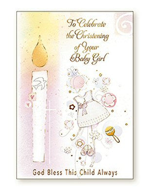 Greeting Card Christening - Candle Girl-Baptism & Christening-Serenity Gifts