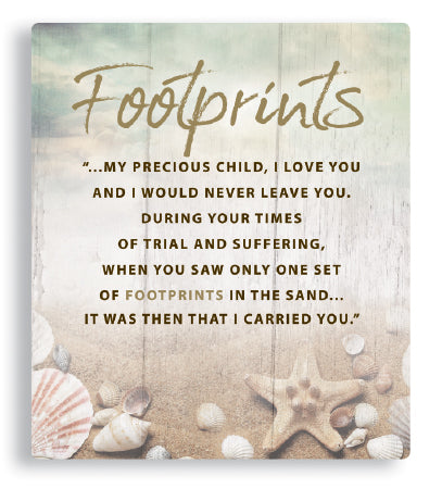 Footprints Prayer Porcelain Plaque-Wall Plaque-Serenity Gifts