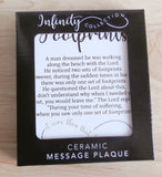 Footprints Prayer Ceramic Plaque - White-Wall Plaque-Serenity Gifts