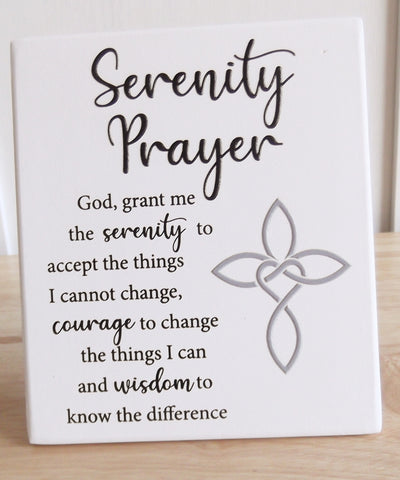 Serenity Prayer Ceramic Plaque - White-Wall Plaque-Serenity Gifts