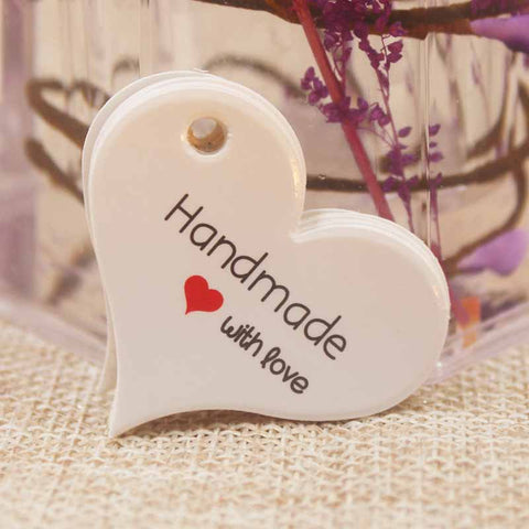 Handmade With Love Heart Shape - White Label Tags-Handmade Tags-Serenity Gifts