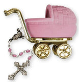 Baby's First Rosary Beads in Pram Case - Pink-Baptism & Christening-Serenity Gifts