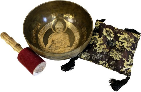 Large Buddha Singing Bowl Set-Tibetan Singing Bowl-Serenity Gifts