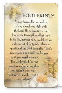 Prayer Card - Footprints - Shells-Prayer Card-Serenity Gifts