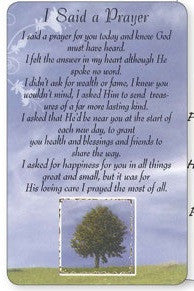 Prayer Card - I Said a Prayer For You Today-Prayer Card-Serenity Gifts