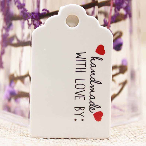 Handmade With Love By: - White Label Tags-Handmade Tags-Serenity Gifts