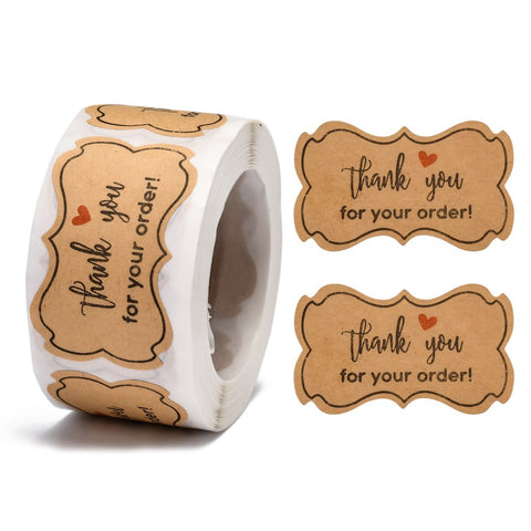 Thank You For Your Order Stickers - Brown-Thank You Stickers-Serenity Gifts