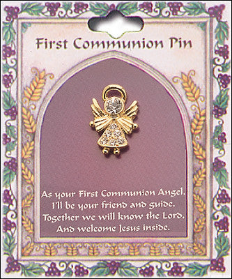 Catholic First Holy Communion Angel Lapel Pin UK – Serenity Gifts