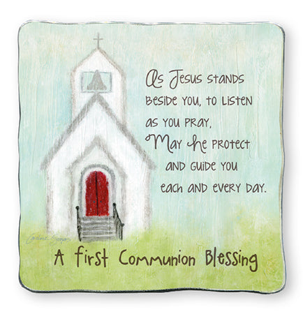 First Communion Blessings - Metal Plaque - Church-Cross-Serenity Gifts