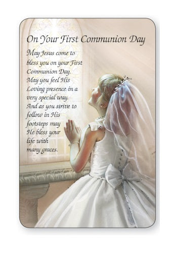 First Holy Communion Prayer Card - Girl-Prayer Card-Serenity Gifts
