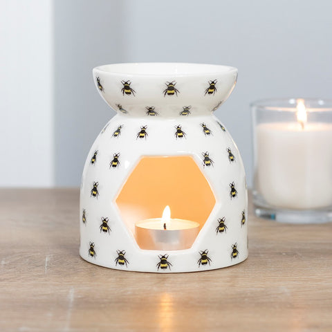 Ceramic Oil Burner -All Over Bee Print-Oil Burner-Serenity Gifts