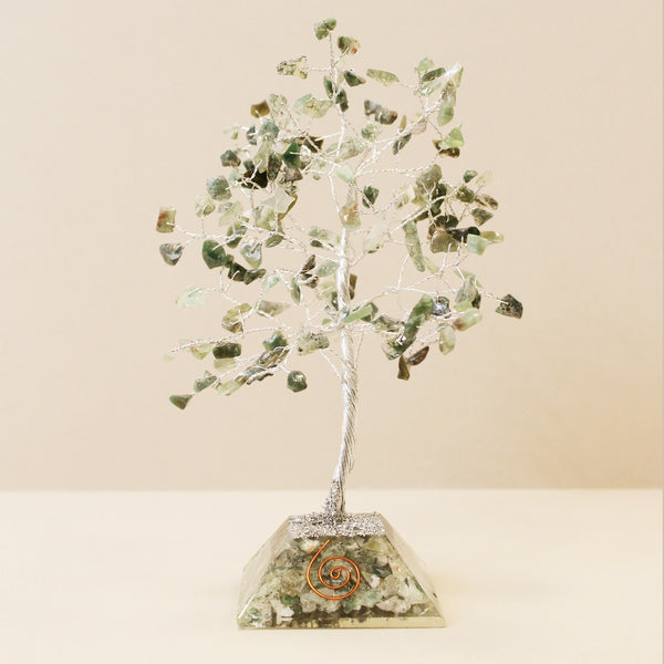 Gemstone Tree with Orgonite Base - 160 Stone - Moss Agate-Crystal Gemstone-Serenity Gifts