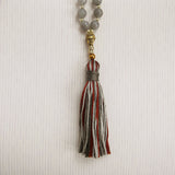Handmade Mala Beads - Rudraksha and Labradorite-Mala Beads-Serenity Gifts