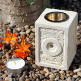 Indonesian Sandstone Oil Burner - Square Moorish-Oil Burner-Serenity Gifts