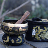 Mini Singing Bowl Set - Black-Tibetan Singing Bowl-Serenity Gifts