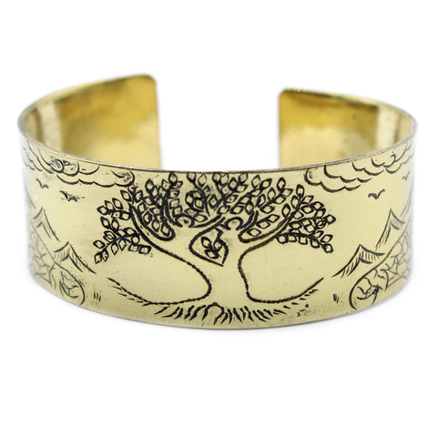 Brass Tibetan Bracelet - Tree of Life-Tibetan Bracelet-Serenity Gifts