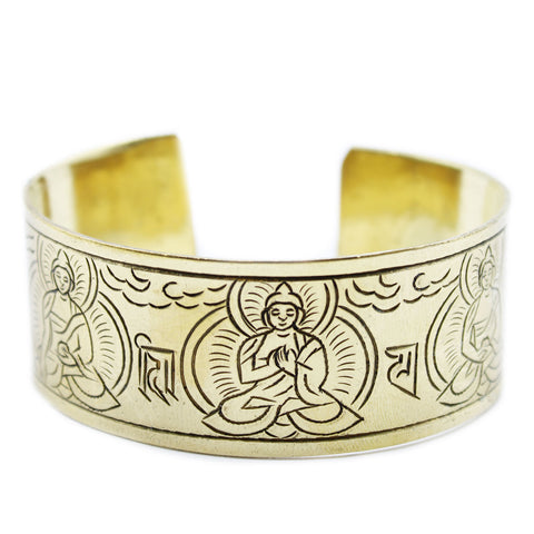Brass Tibetan Bracelet - Five Buddha-Tibetan Bracelet-Serenity Gifts