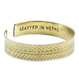Brass Tibetan Bracelet - Wide Tribal Leaf-Tibetan Bracelet-Serenity Gifts