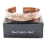 Copper Tibetan Bracelet - Wide Tribal Swirls-Tibetan Bracelet-Serenity Gifts