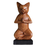 Handcarved Yoga Cats - Lotus-Yoga figurine-Serenity Gifts