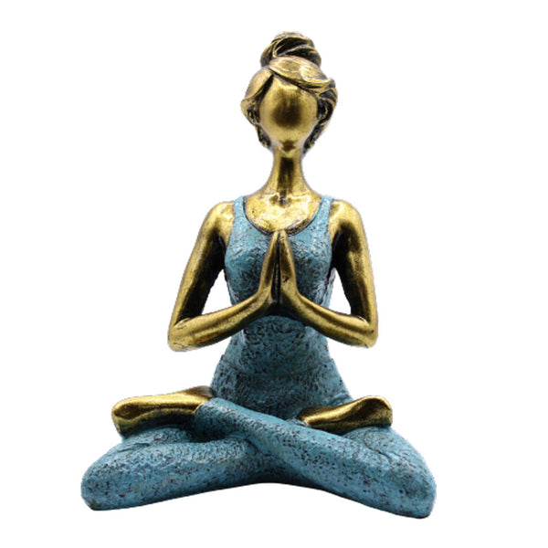 Yoga Lady Figure - Bronze & Turqoise 24cm-Yoga figurine-Serenity Gifts
